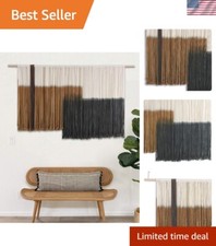 59''W x 35''L Dip-Dye Macrame Tapestry - Artisan Made Bohemian Wall Hanging