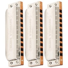 EASTTOP Diatonic Harmonica Set 3 keys 10Hole Wood Comb Mouth Organ Harmonica Lot