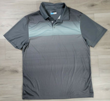 PGA Tour Polo Shirt Men's XL Charcoal Striped Pro 3 Button