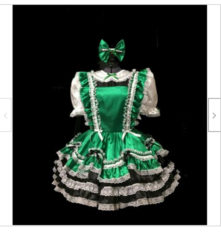 Green Sissy Baby maid satin dress Cosplay dressers Tailor-made &