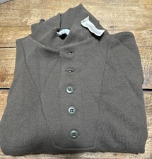 DSCP Military Men  s Medium 5 Button Sweater Long Sleeve OD BROWN Acrylic Henley