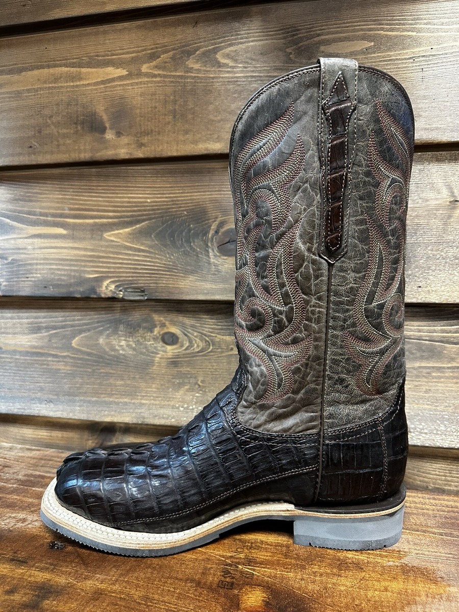 LUCCHESE MEN'S ROWDY HORNBACK CAIMAN WESTERN BOOTS - SQUARE TOE | eBay