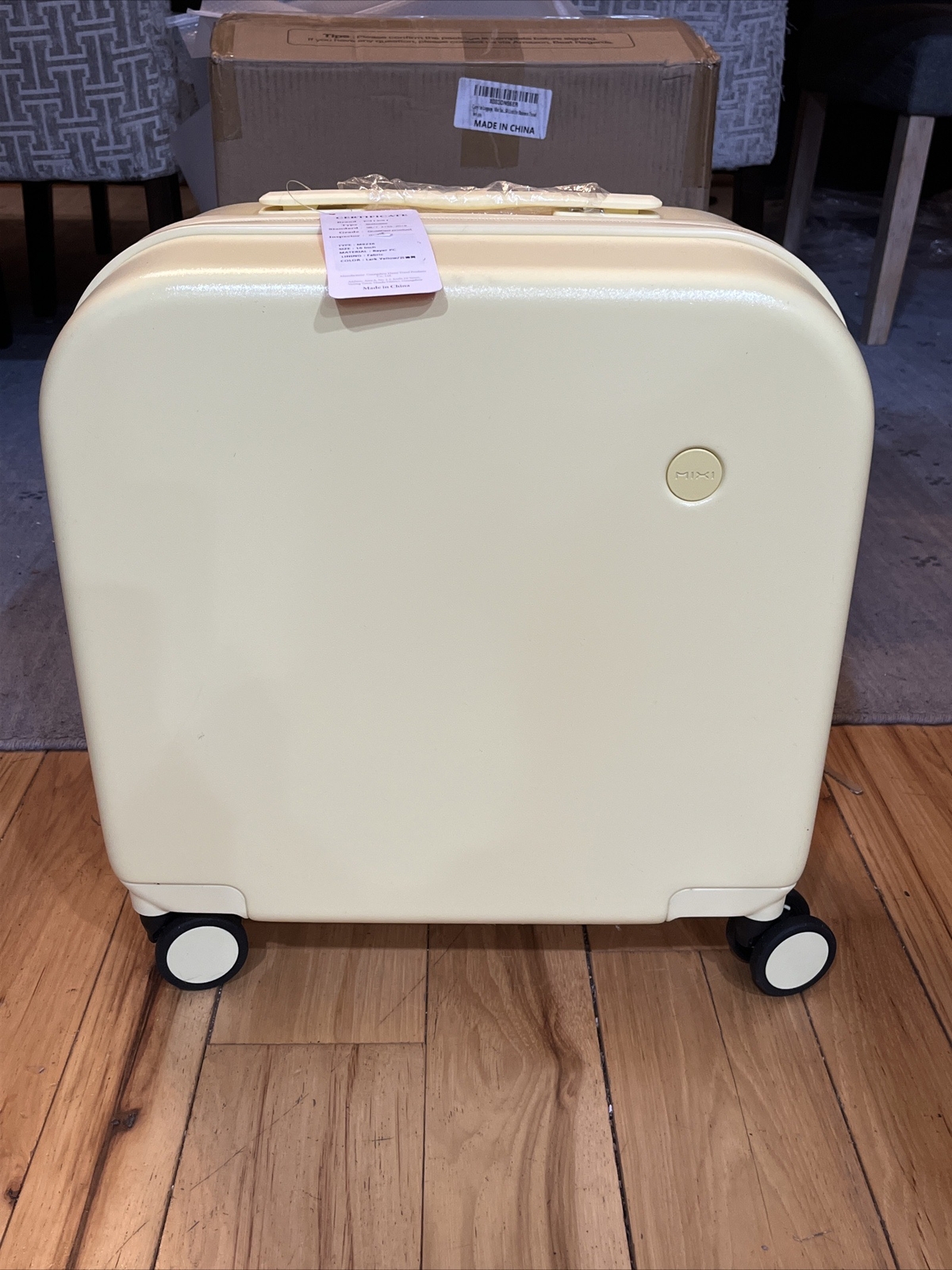 Carry on Luggage Mixi Suitcase Spinner Wheels Luggage Hardshell  16” Yellow-image