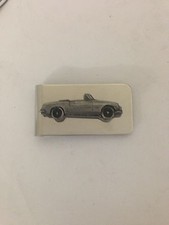 MG B Roadster ref129 pewter effect car emblem on a stunning Money Clip