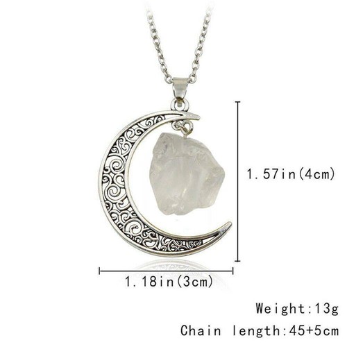 925 Silver Plated Pendant Chakra Healing Gemstone Moon Jewelry Lab-Created - Picture 10 of 15