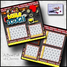 BUILT TOUGH 2  2 premade scrapbook pages paper 12X12 boy toolbox CHERRY 0286