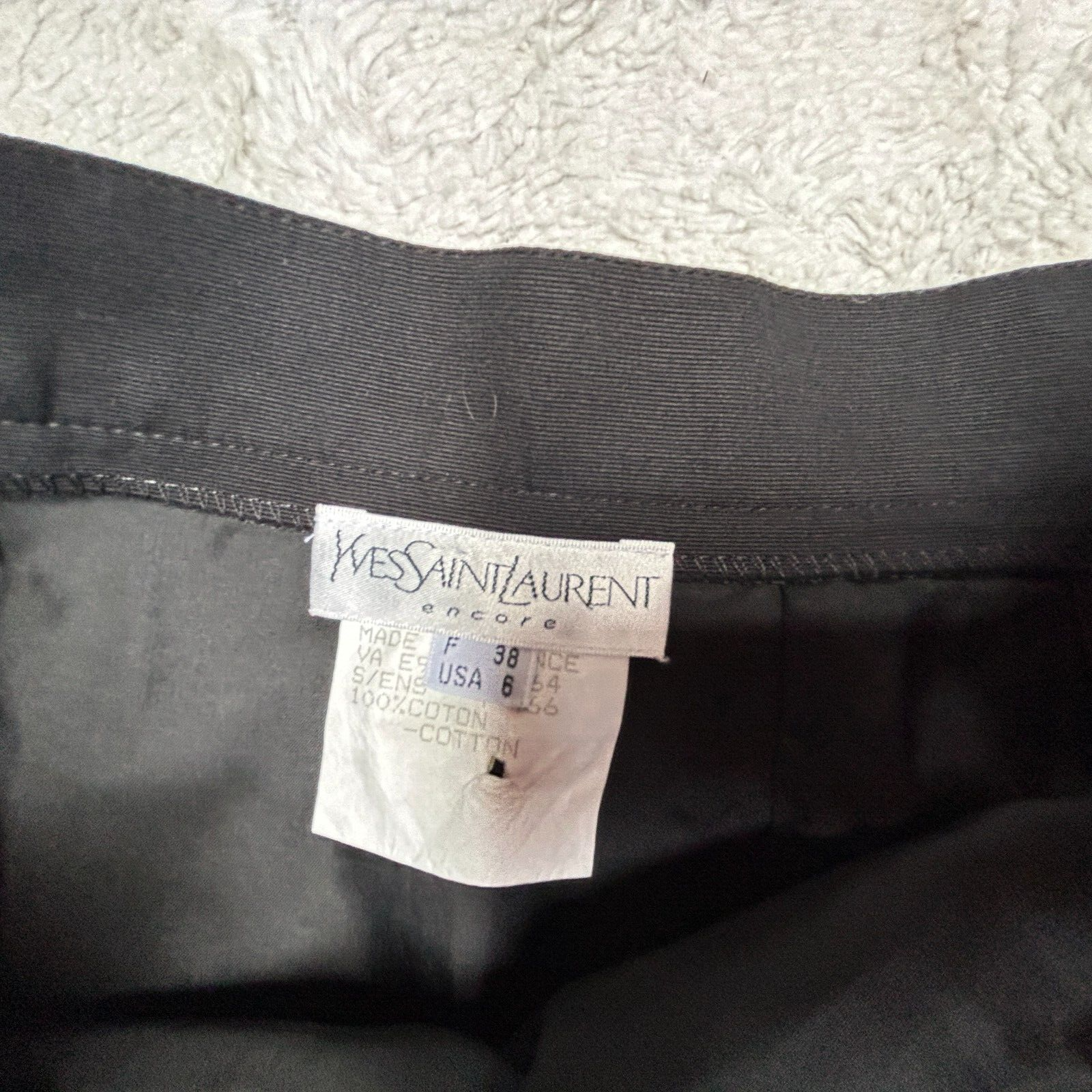 Gonna a matita Yves Saint Laurent donna pieghetta davanti carriera taglia 6 nera Francia