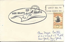 U.S.S. SKATE, SSN-578 - COVER DATED JULY 24, 1967 WITH SUB'S NAMED STAMPED