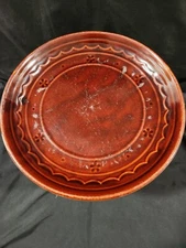 Vintage Marcrest Ovenproof Stoneware Plates, Brown, Daisy Dot Pattern