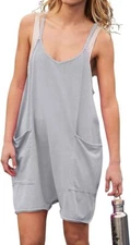 Women Baggy Slip One Piece Romper Oversized Spaghetti Straps Short Jumpsuit Over