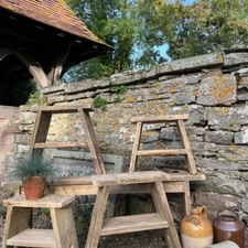 Rustic Wooden Stool Side Table