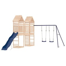 Swing Set Outdoor Backyard Wooden Playground Equipment for Kids Age 3-8 vidaXL