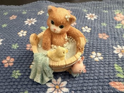 Vintage Calico Kittens ''Our Friendship Is  Squeaky Clean''  1995  Enesco # 132713