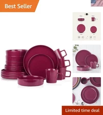 Cleo Modern Stoneware 16-Piece Dinnerware Set, Plates and Bowls Set, Dish Set...