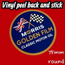 Morris Golden Film Classic Motor Oil Vinyl Sticker pourer  jug Vintage Barrel Uk
