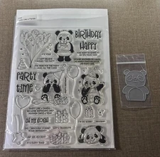 Simon Says Stamp Party Like a Panda Stamp Set with Picture Book Panda Die +++