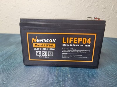 Nermak LIFE04 12V 10A 128Wh Rechargeable Battery Black New