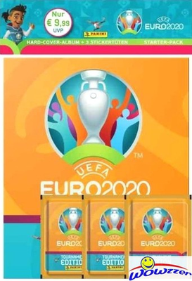 #ad 2020 Panini EURO Sticker Factory Sealed Starter Kit HARDCOVER Album4 Foil Packs $29.95