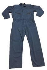 Vintage Dickies Mens Work Coveralls Blue Front Zip Mechanic Distressed 46 Long