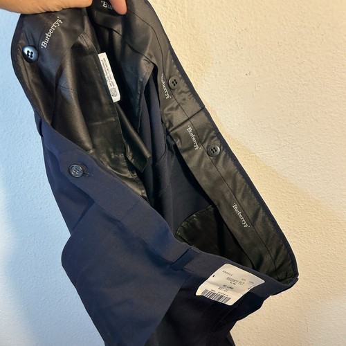 BURBERRY MENS DRESS PANTS 40 LONG BLUE NEW capsule business slacks VTG DEADSTOCK - 第 12/14 張圖片