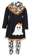 Girls Kids Toddler 3pc Outfit Set Long Sleeve Stretch 6 Years Ghost Infinity