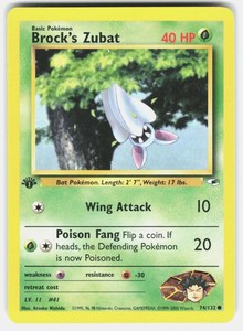 Brock's Zubat 74/132 Gym Heroes 1st Edition Common