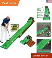 Realistic Golf Putting Mat Indoor Green with Velvet Surface Auto Ball Return