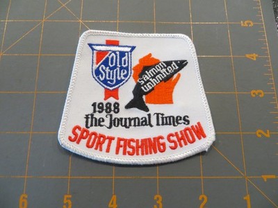 Vintage Fishing Patch - Salmon Unlimited 1988 Sport Fishing Show - 3 1/2 x 3 1/4