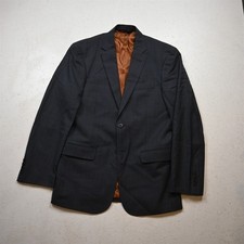 Jos A Bank 37R Gray Plaid Check 100 Wool Mens Blazer Suit Jacket Sport Coat