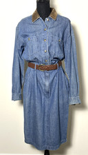 Talbots Women s Denim Jean Dress With Braided Belt Size 8