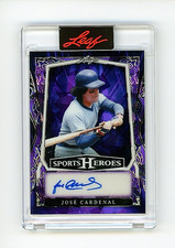 2025 Leaf Sports Heroes Jose Cardinal Autograph /15 Purple Sealed and Certified