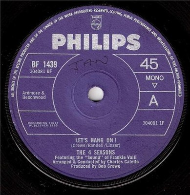 The Four Seasons Featuring The ''Sound'' Of Frankie Valli - Let's Hang On (7'', ...