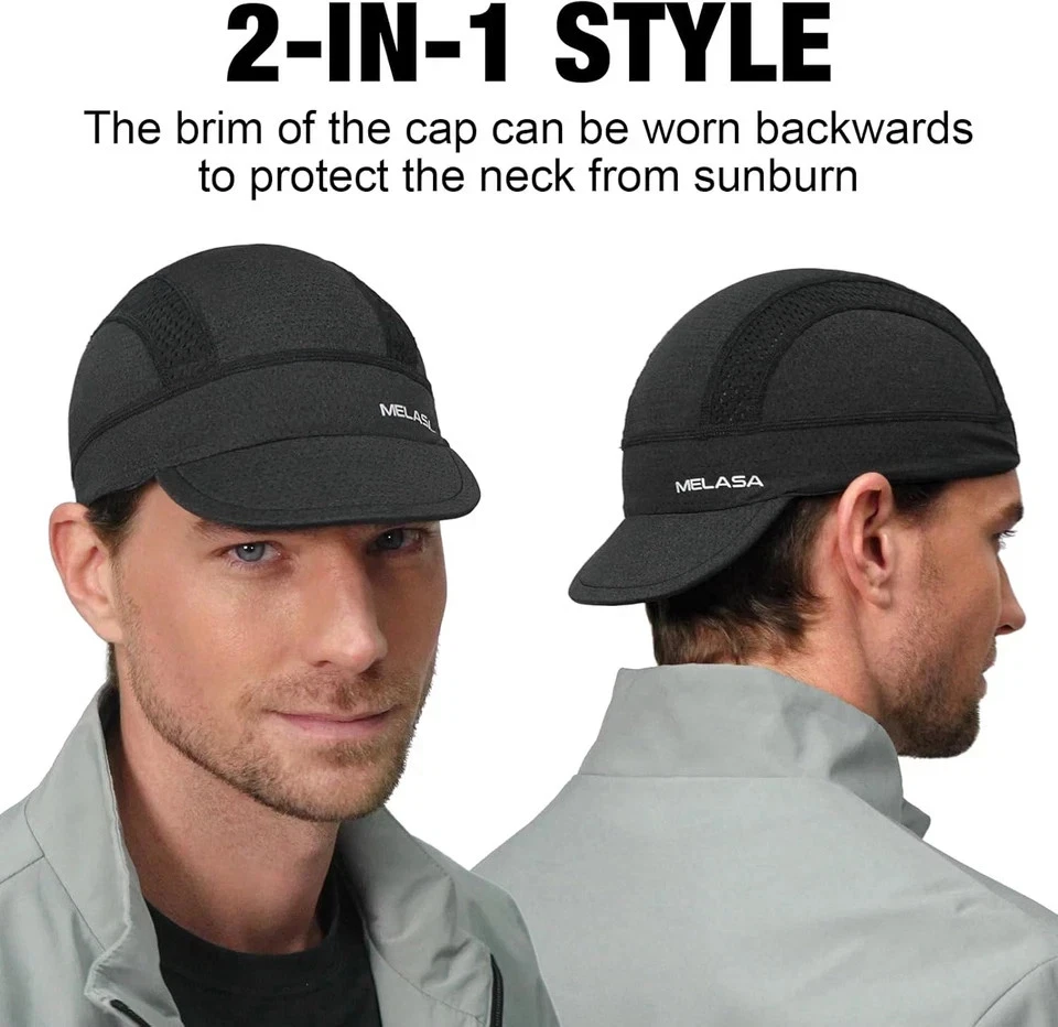 MELASA Gorra de Ciclismo, Gorra de Enfriamiento Calavera Forro de Casco con Parasol, Protección Solar Foto 3 de 3