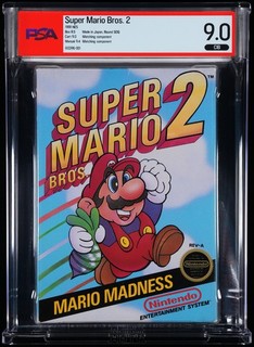SUPER MARIO BROS. 2 NES 1st PRINT ROUND SOQ CIB Complete In Box PSA Graded 9.0