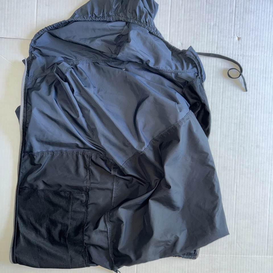 Jaqueta corta-vento Eddie Bauer náilon leve masculina tamanho grande cinza capuz preto - Imagem 4 de 4