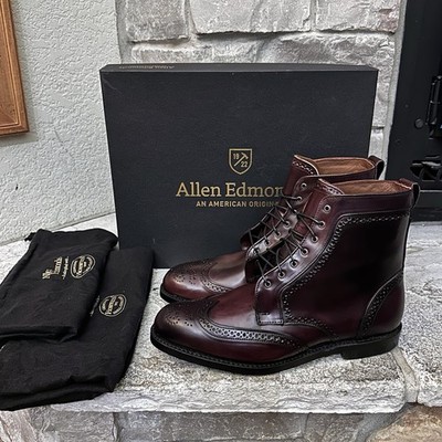 Allen Edmonds Dalton Wide Horween Shell Cordovan Goodyear Boots Shoes 10 3E