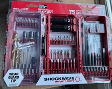 Milwaukee 75 Pc Impact Drill Drive  Fasten Bit Set Shockwave 48-32-4098 NEW