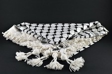 Premium High Quality Palestinian Keffiyeh Scarf   Black  White