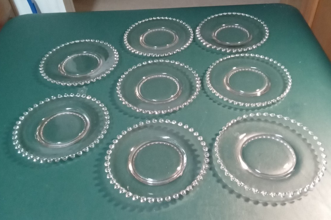 Imperial Candlewick Elegant Clear Glass 7" Plates Vintage Set of 8