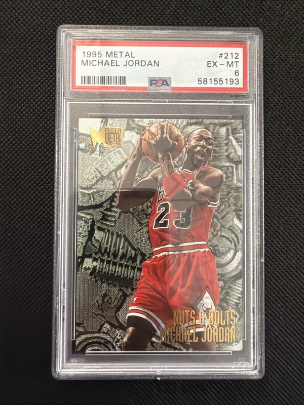 Michael Jordan 1995 Metal Nuts & Bolts #212 - PSA 6 - Nice Clean Slab