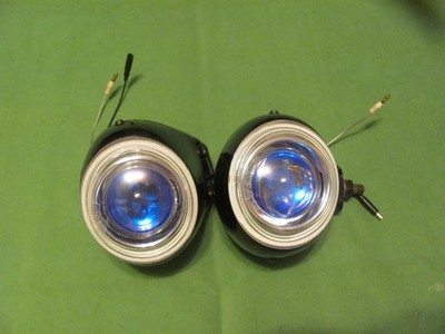 Pair of Vintage PIAA 959 Ion Blue Projector Fog Lights. 1990s.