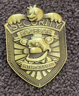 Five Nights at Freddy s Fazbear Security Badge Brooch Pin FNAF Freddy Metal