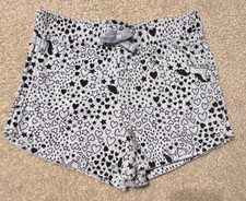 Wonder Nation Girls Sweat Shorts L Gray Heart Star Unicorn Print Drawstring