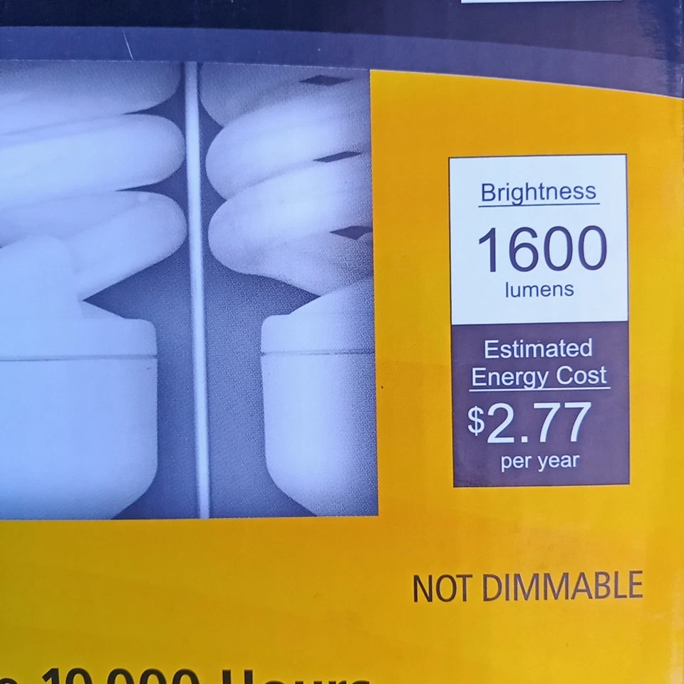 Feit Electric Lightbulbs 6 Pack CFL Eco Bulb Warm 1600lm 100w Runs 23w Save $  - Image 3 of 3