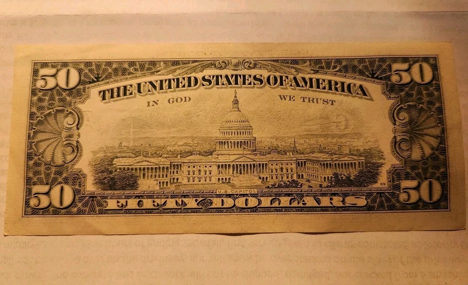 AU Crisp 1988 $50 Dollar Bill  Federal Reserve Note Fancy  Almost Uncirculated - Image 4 of 4