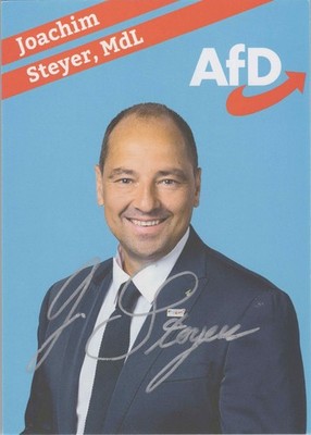 Original Autogramm Joachim Steyer AfD MdL /// Autograph signiert signed signee S