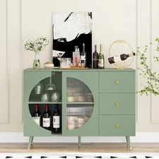 Modern Wine Bar Cabinet Wine Rack Buffet Sideboard Bar Coffee Bar 3 Drawers...