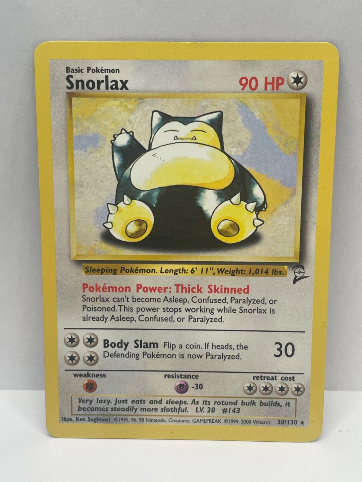 Pokemon TCG Base Set 2 Snorlax Non-Holo Rare 30/130 Lightly Played