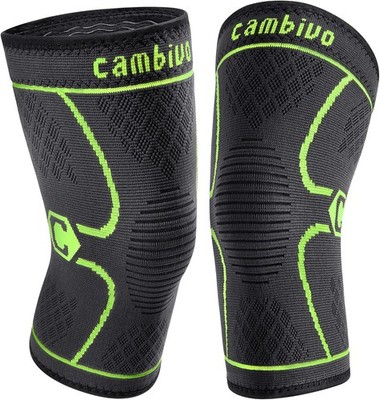 CAMBIVO Knee Brace Compression Set of 2 Green Size S Sports Meniscus