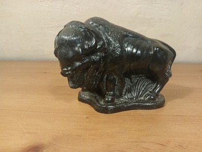 Rare Vanstone Buffalo sculpture Black & White Buffalo Byson Vancouver Canada 